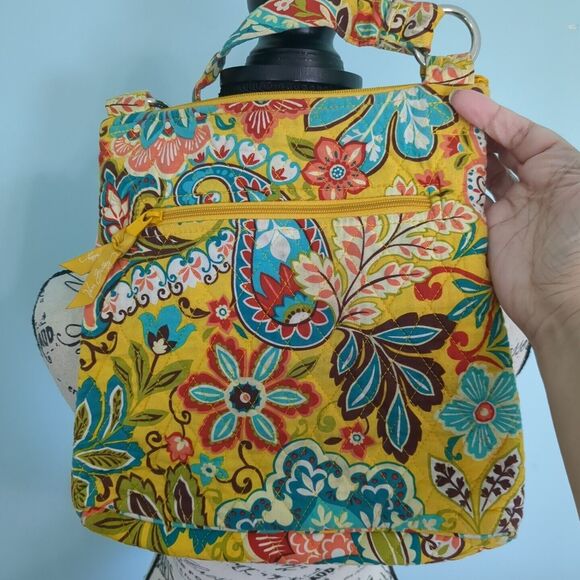 Vera Bradley Crossbody Hipster Retired Yellow Paisley Provencal Pattern - Picture 2 of 4